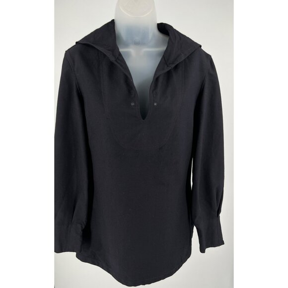 Vintage Black Navy Style Pullover Shirt With Sailor Collar & Long Sleeves German - Picture 5 of 8